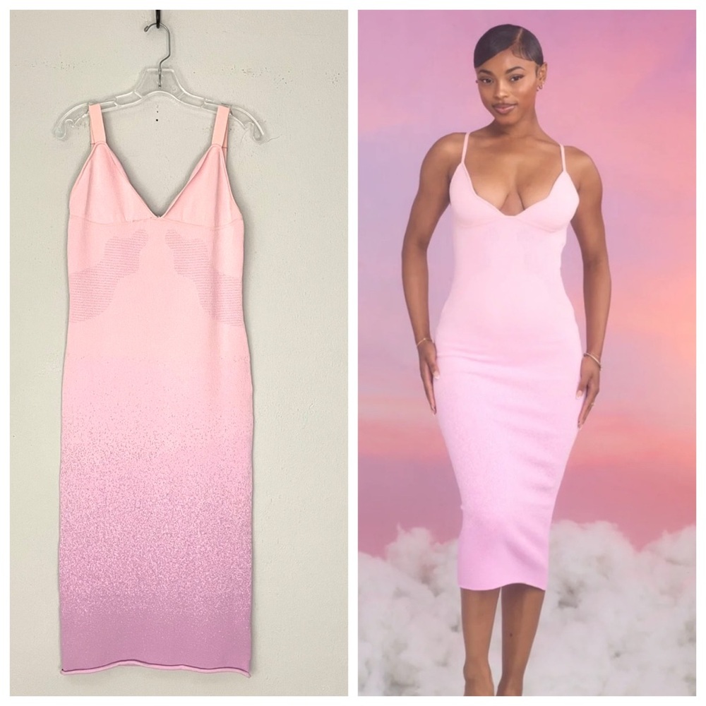Voight Made In Heaven Pink Gradient Midi Dress Size 2X